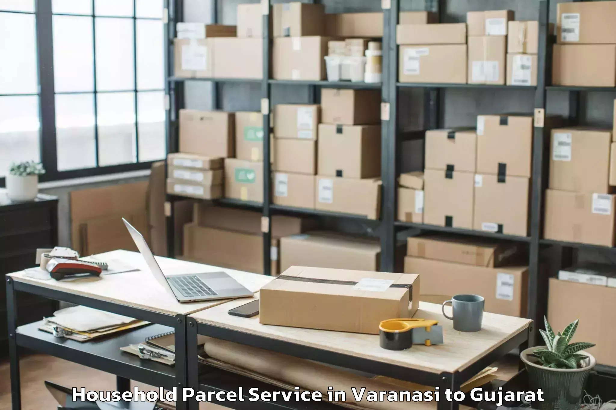 Hassle-Free Varanasi to Lunavada Household Parcel